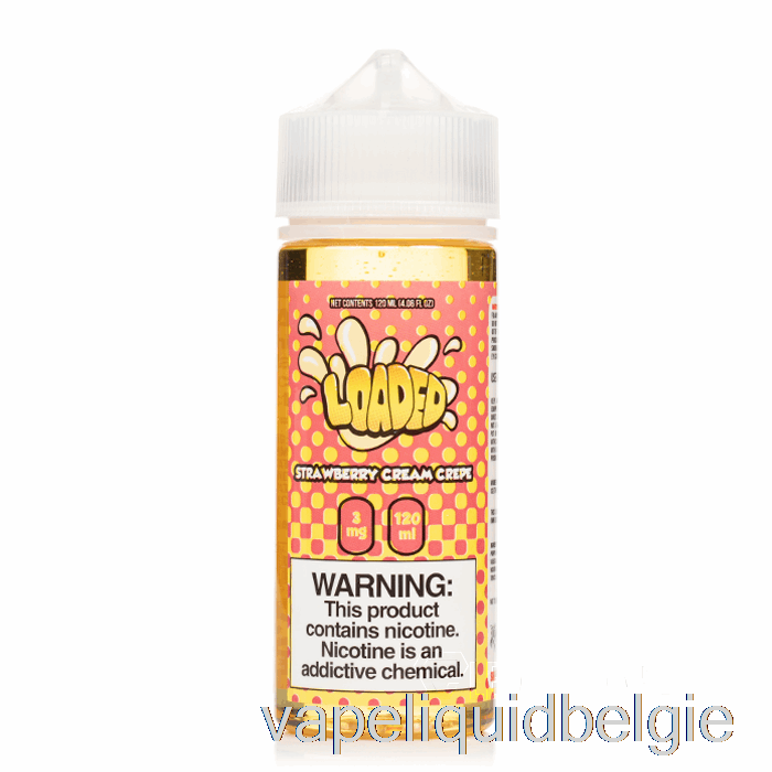 Vape België Aardbeiencrème Crêpe - Geladen E-vloeistof - Meedogenloze Dampen - 120ml 0mg